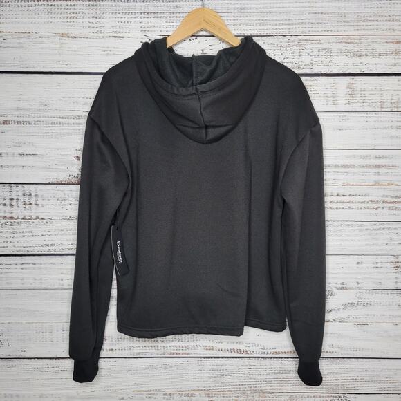 Bebe Sport Collegiate Hoodie Sweatshirt Black | Large - Picture 2 of 7